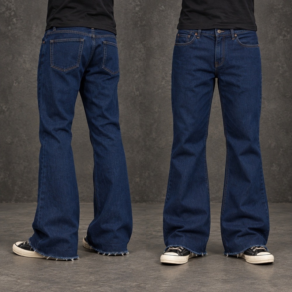 28w Blue Wide Leg Flared Bootcut Jeans Y2K